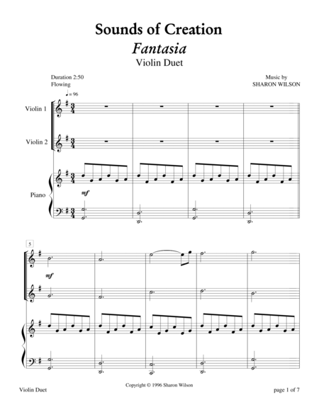 Sounds Of Creation Fantasia Violin Duet With Piano Page 2