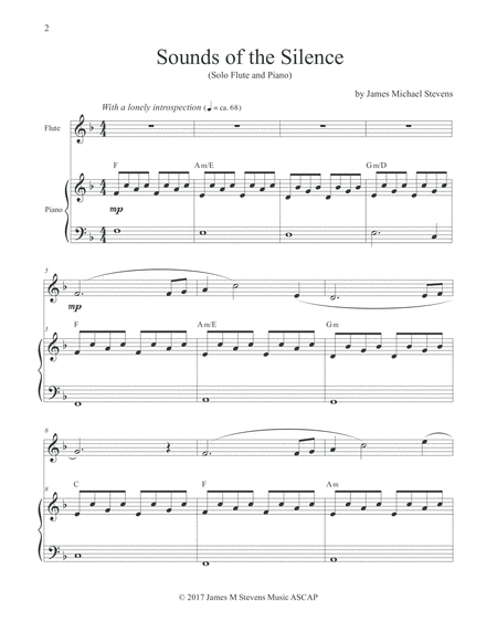 Sounds Of The Silence Flute Piano Page 2