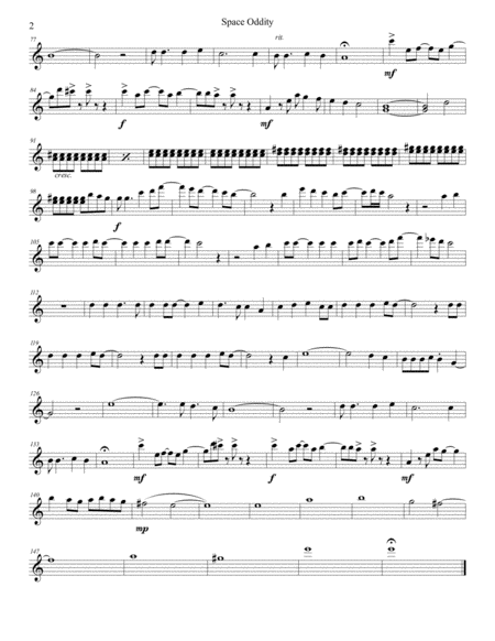 Space Oddity String Quartet Quintet Page 2