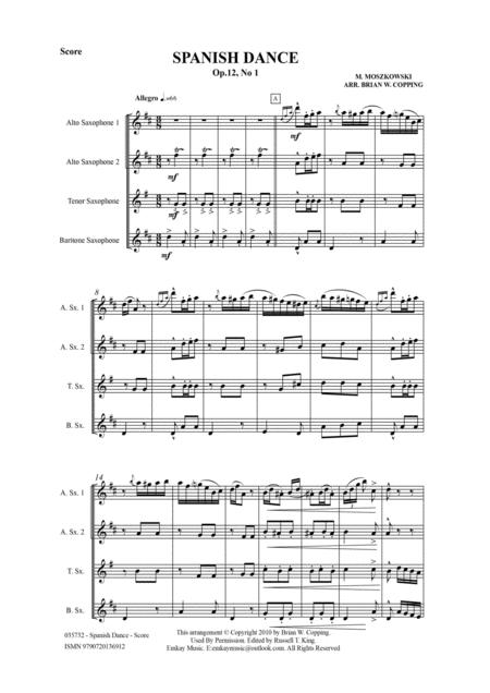 Spanish Dance Op 12 No1 Saxophone Quartet Page 2