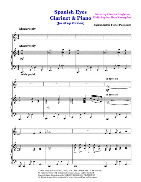 Spanish Eyes For Clarinet And Piano Video Page 2