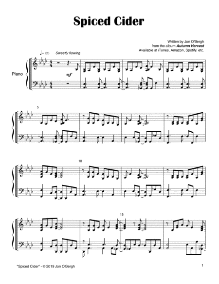 Spiced Cider Easy Solo Piano Page 2