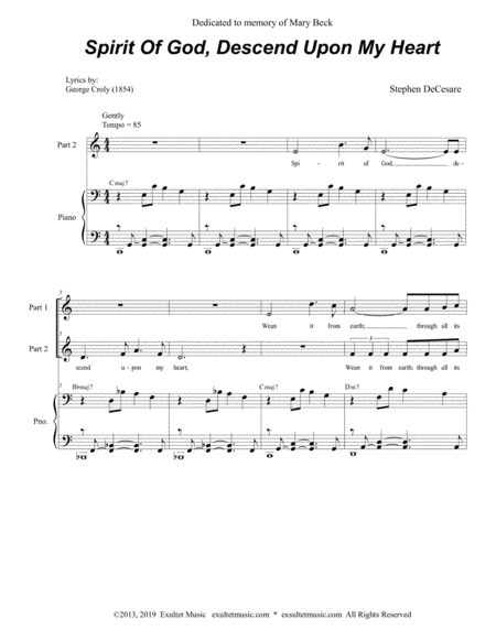 Spirit Of God Descend Upon My Heart For 2 Part Choir Page 2