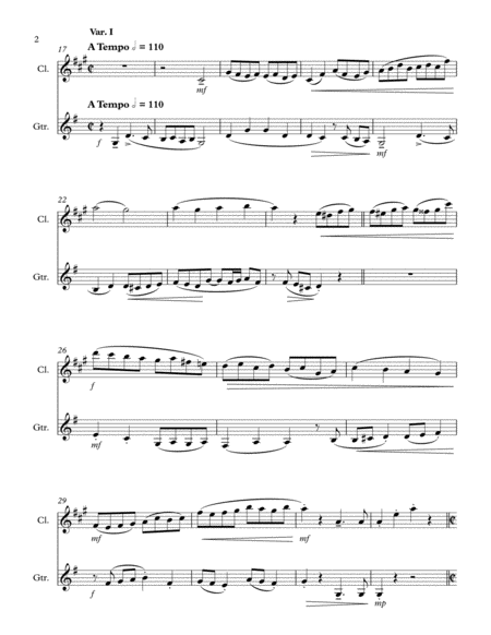 Spring Blossom A Theme Variations For Clarinet And Guitar By Nick Roels Page 2