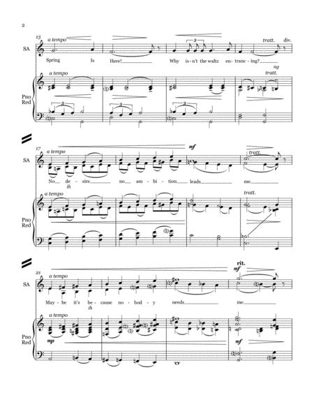 Spring Is Here Chorus Piano Reduction Page 2