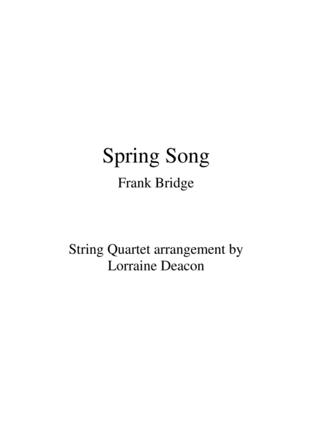 Spring Song Frank Bridge String Quartet Violin Viola Cello Page 2