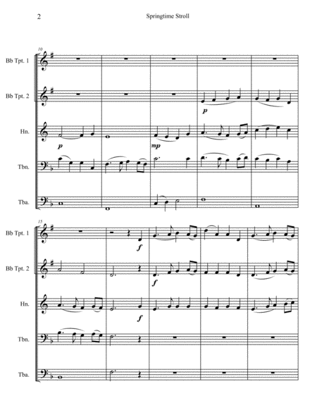 Springtime Stroll For Brass Quintet Page 2