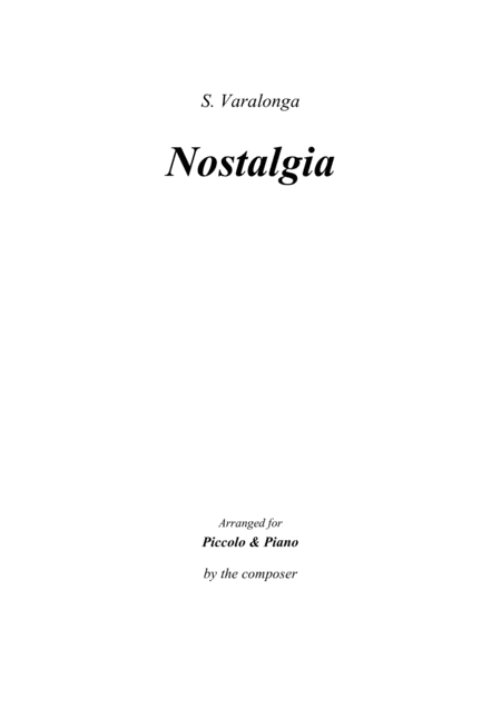 Srgio Varalonga Nostalgia Arranjo Para Flautim E Piano Nostalgia Arranged By The Composer For Piccolo Piano Page 2