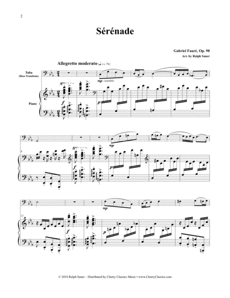 Srnade Op 98 For Tuba Or Bass Trombone Piano Page 2