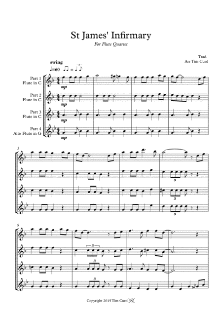 St James Infirmary For Flute Quartet Page 2