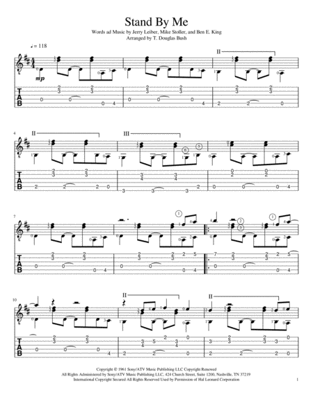 Stand By Me Arranged For Fingerstyle Guitar Page 2