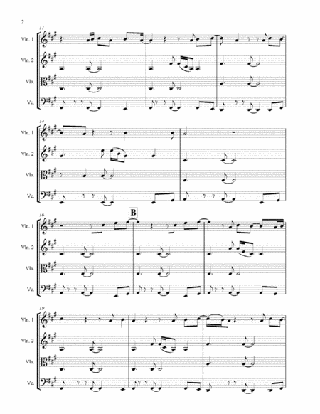 Stand By Me Arranged For String Quartet Score And Parts With Rehearsal Letters And Mp3 Page 2