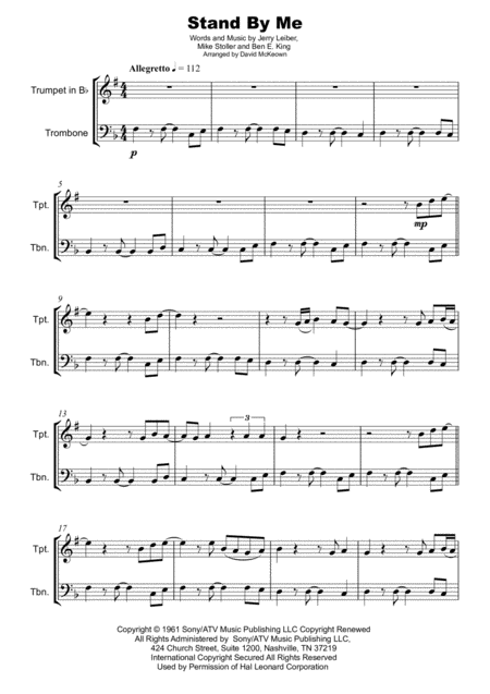 Stand By Me Duet For One Trumpet And One Trombone Page 2