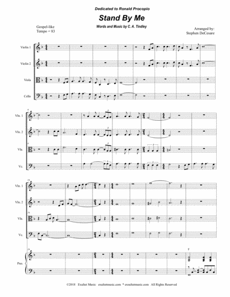 Stand By Me For String Quartet And Piano Page 2