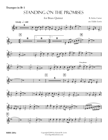 Standing On The Promises For Brass Quintet By R Kelso Carter Arr Eddie Lewis Page 2