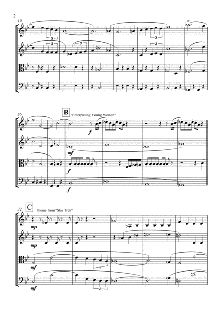 Star Trek Theme For String Quartet To Boldly Go Page 2