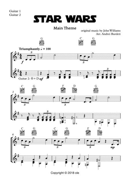 Star Wars Main Theme Easy Solo And Duo Guitar Page 2