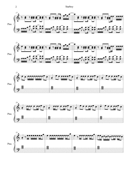 Starboy Piano Cover Page 2