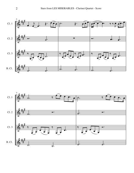 Stars From Les Miserables For Clarinet Quartet Page 2