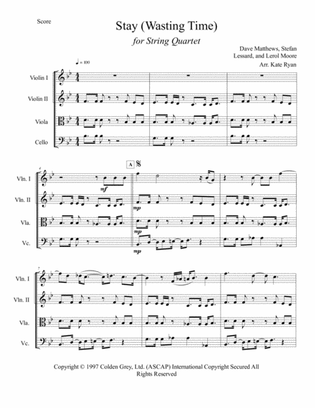 Stay Wasting Time String Quartet Page 2