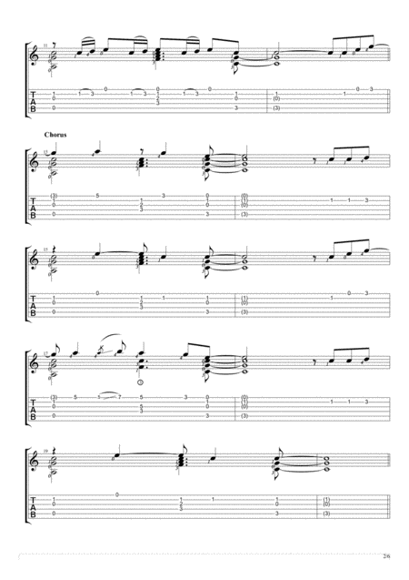 Stay With Me Fingerstyle Guitar Solo Page 2