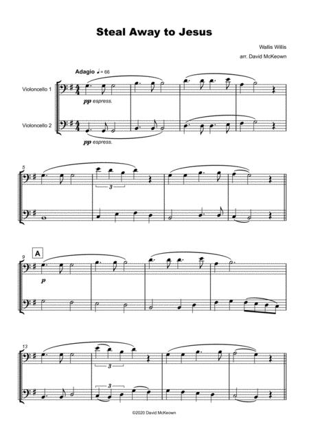 Steal Away To Jesus Gospel Song For Cello Duet Page 2