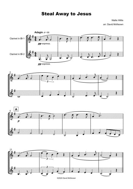 Steal Away To Jesus Gospel Song For Clarinet Duet Page 2