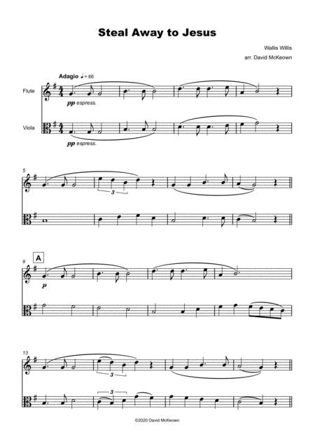 Steal Away To Jesus Gospel Song For Flute And Viola Duet Page 2