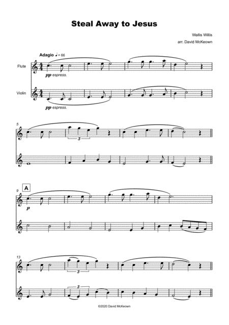 Steal Away To Jesus Gospel Song For Flute And Violin Duet Page 2