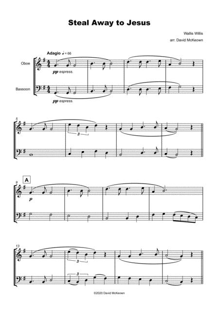 Steal Away To Jesus Gospel Song For Oboe And Bassoon Duet Page 2