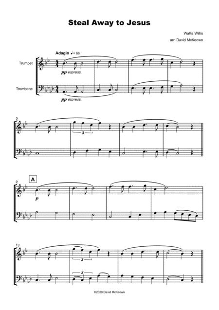 Steal Away To Jesus Gospel Song For Trumpet And Trombone Duet Page 2