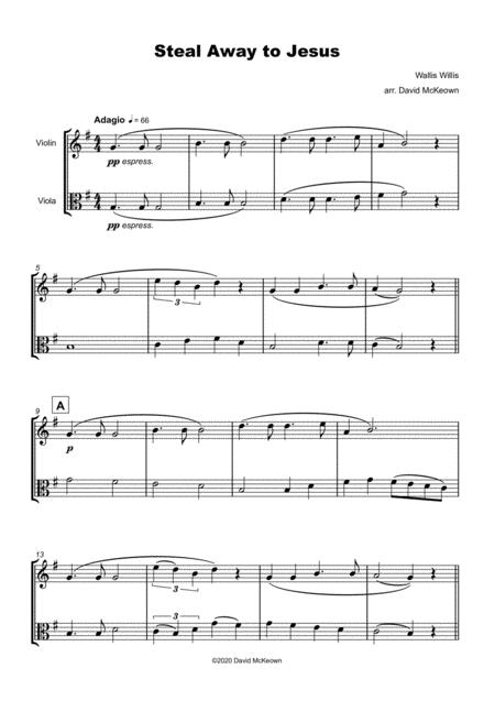 Steal Away To Jesus Gospel Song For Violin And Viola Duet Page 2