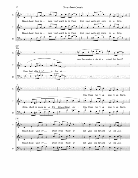 Steamboat Comin From Get The Lead Out A Bi Centennial Musical Satb Parts Only Page 2