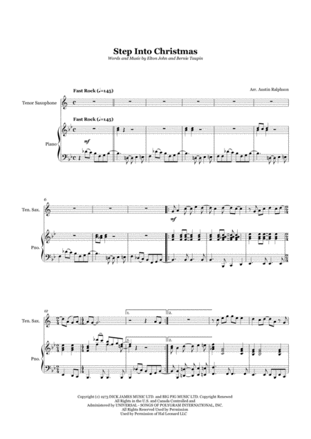 Step Into Christmas Tenor Sax And Piano Intermediate Level Page 2