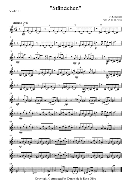 Stndchen F Schubert For String Quartet Full Parts Page 2