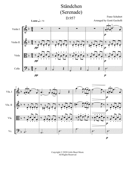 Stndchen Serenade D 957 String Quartet Page 2