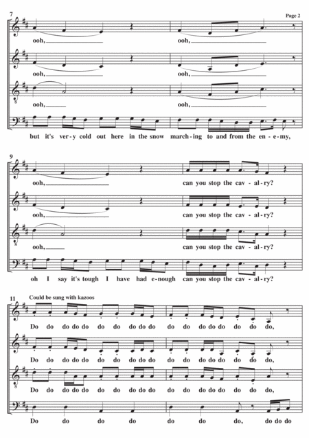 Stop The Cavalry A Cappella Page 2