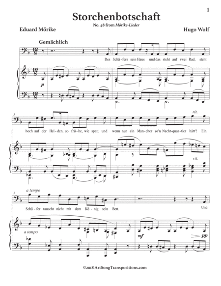 Storchenbotschaft F Major Bass Clef Page 2