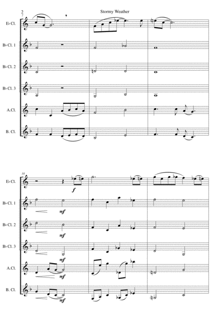 Stormy Weather For Clarinet Sextet Or Clarinet Choir Page 2