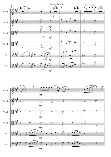 Stormy Weather For String Sextet 2 Violins 2 Violas Cello And Double Bass Page 2