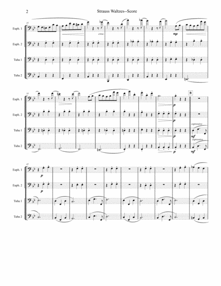 Strauss Waltzes Medley Tuba Euphonium Quartet Page 2