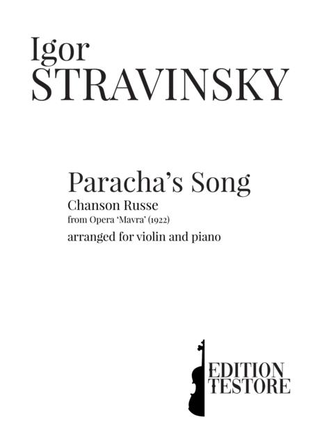 Stravinski Igor Parachas Song From Mavra Arranged For Violin And Piano Chanson Russe Page 2