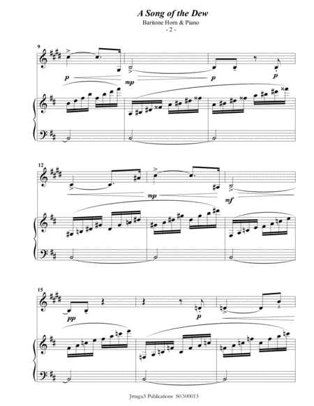 Stravinsky Song Of The Dew Op 6 No 2 For Baritone Horn Piano Page 2