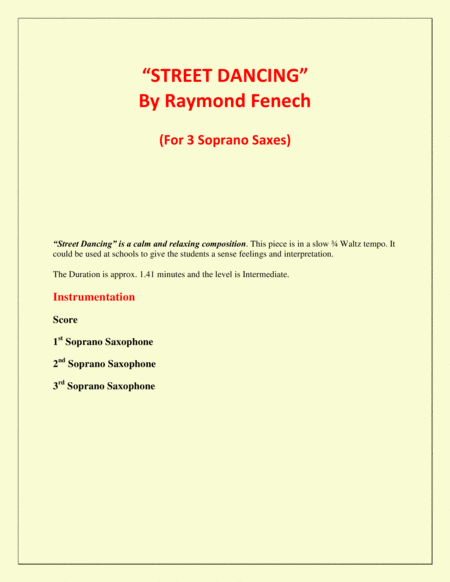 Street Dancing For 3 Soprano Saxes Early Intermediate Intermediate Level Page 2