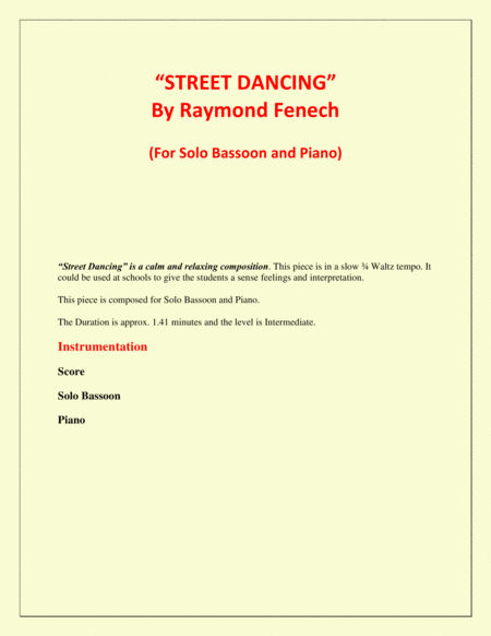 Street Dancing For Solo Bassoon And Piano Early Intermediate Intermediate Level Page 2