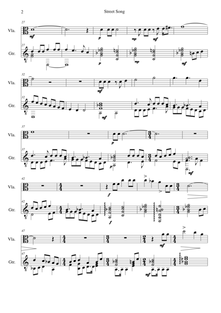 Street Song For Viola And Guitar Page 2