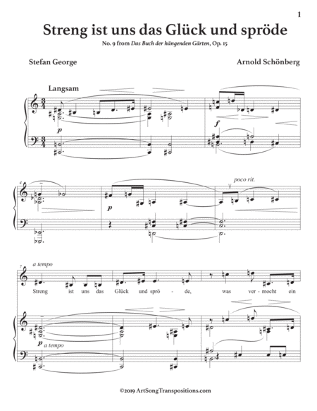 Streng Ist Uns Das Glck Und Sprde Op 15 No 9 Transposed Down A Minor Third Page 2