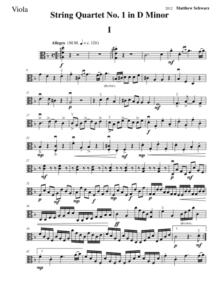 String Quartet 1 In D Minor Viola Page 2