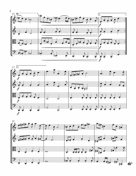 String Quartet In C Major Score Page 2
