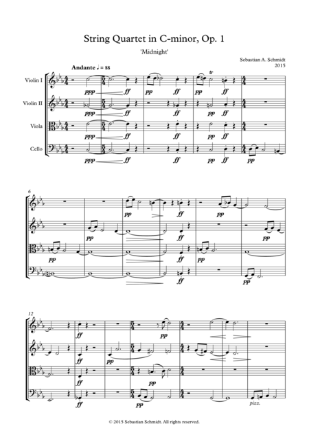 String Quartet In C Minor Op 1 Midnight Page 2